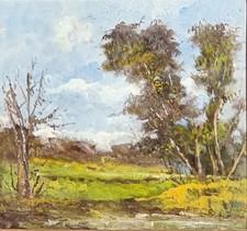 Lorenzo Gignous ( Modena 1862 - Porto Ceresio VA 1958 ). Paesaggio lombardo