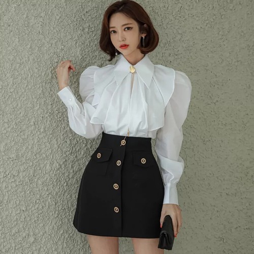 Tailleur completo nero bianco - nero,