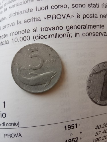 Moneta lire del 1951 - moneta, ra