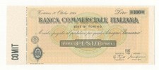 ASSEGNO A TAGLIO FISSO 100 LIRE 1944 BANCA COMMERCIALE  ITALIANA  QFDS