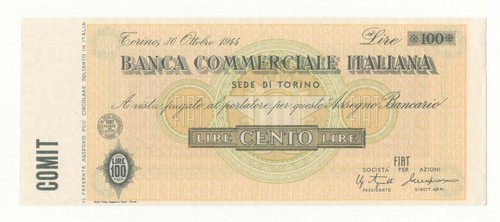 Assegno taglio fisso 100 - assegno,