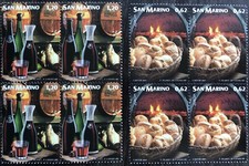 SAN MARINO 2005 2 quartine nuove LA GASTRONOMIA EUROPA UNITA pane vino -50%