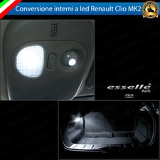 KIT FULL LED INTERNI RENAULT CLIO 2 II PLAFONIERA DOPPIA + LUCE BAGAGLIAIO 6000K