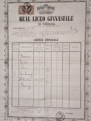Antico attestato scolastico - attestato,
