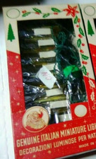 serie di filo con  luci di Natale da collezionismo anni 60 con scatolo