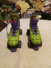 Pattini a rotelle TMNT vintage 1990 giovani bambini taglia 2 adolescenti mutanti tartarughe ninja