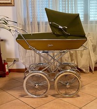 carrozzina baby Gio-Car anni 60 cappottino in velluto verde,