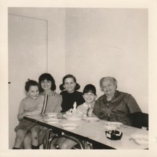 B - Foto Photo Fotografia Anni 60 - Tavolata Torta Compleanno 