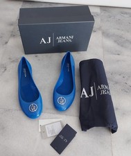 SCARPE DONNA ARMANI JEANS BALLERINE BLU IN GOMMA N. 39 Mod. T55F8 COME NUOVE