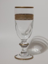 PREZIOSO STILE IMPERO CALICE VETRO SOFFIATO MURANO VENEZIANO DECORO ORO CM 20