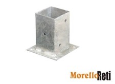 SUPPORTO ZINCATO PORTA PILASTRO MORALE A BICCHIERE  PER TRAVETTO IN LEGNO 