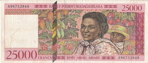 Madagascar banconota 000 - madagascar, 25,000