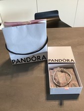 "PANDORA"  AUTENTICO BRACCIALE ARGENTO CHIUSURA A FARFALLA MISURA 18