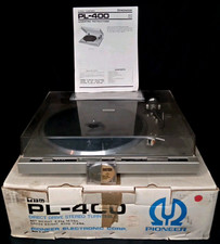 Giradischi stereo vintage Pioneer PL-400 trazione diretta con scatola e manuale originali