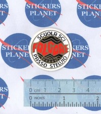 ADESIVO STICKER VINTAGE AUTOCOLLANT AUFKLEBER SCUOLA SCI FOLGORE PASSO STELVIO