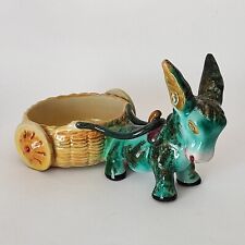 Asinello con carretto in ceramica - Perugia/Deruta  - Anni '50 (cod. 1339)