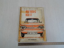 MANUALE ORIGINALE USO MANUTENZIONE NSU PRINZ 1000 C - TT LINGUA ITALIANO