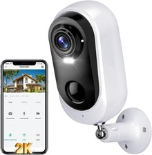 Telecamera di sicurezza wireless per cani/bambini 2K da esterno, batteria WiFi casa
