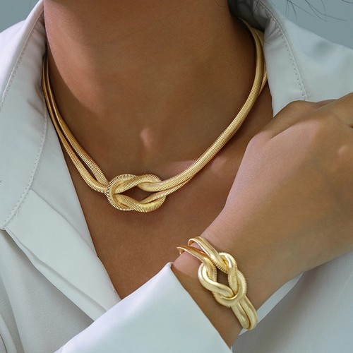 Collana acciaio oro - collana,