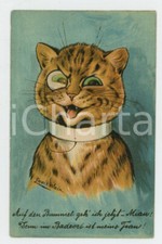 1910 ca Artist Louis WAIN Evil cat with monocle ANTHROPOMORPHIC Postcard FP NV
