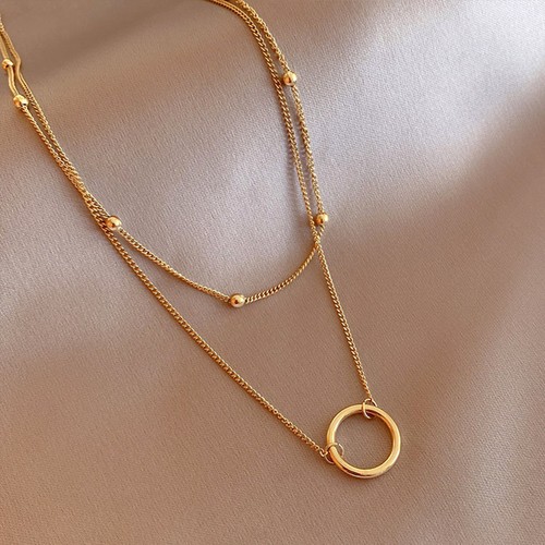 Collana doppio strato placcata