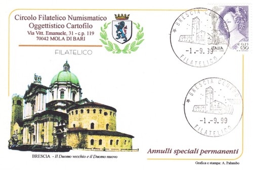 Cartolina brescia centro con - brescia,