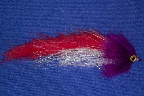 Streamer mosca viola - mosca, viola/rossa