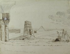 DISEGNO ANTICO VEDUTA PIRAMIDI