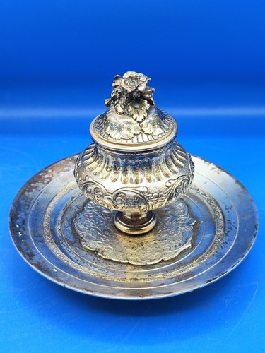 Antico calamaio metallo - antico,