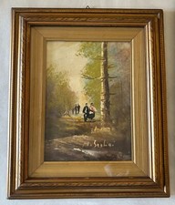 Paesaggio Pittura Olio su tela Quadro di Mario Santini Arte Anni 60 Con Cornice
