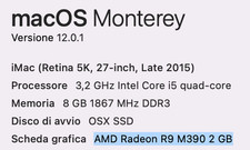 Apple iMac 27.5 pollici 5k late 2015 - OTTIMO STATO e PERFETTAMENTE FUNZIONANTE!