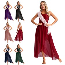 Abito donna danza lirica senza maniche maxi abito moderno contemporaneo costume