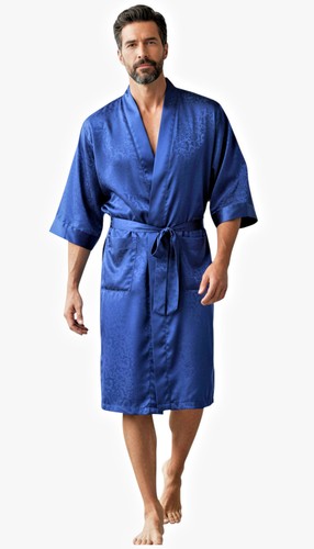 Accappatoio uomo blu - , seta