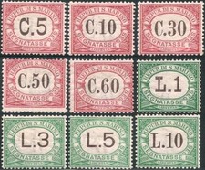 * San Marino 1924: SEGNATASSE [9v; MLH XF] €400 Lusso