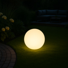 MeLiTec Solare Lampade da Giardino LK13-6 Sfera ⌀ 30 CM, Bianco, Giardino,