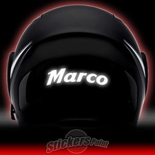 2 adesivi NOME PERSONALIZZATO - RIFLETTENTI PVC casco moto stickers reflective