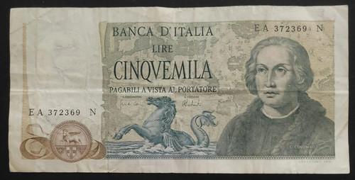 5000 lire colombo tipo - lire,