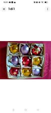 9 Antiche Palline In Vetro  Per Albero Di Natale Addobbi Vintage anni 60/70 