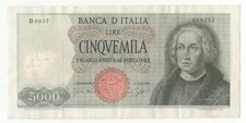 5000 LIRE COLOMBO I° TIPO