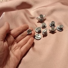 Servizio da tè in miniatura in porcellana bianca e blu – set 14 pezzi – stile...