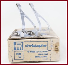 NOS CHRISTOPHE D TAGLIA S TOE CLIPS PEDALI VINTAGE CAMPAGNOLO SUPER RECORD QUILL