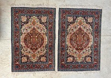 Coppia tappeti scendiletto in lana fatti a mano primi 900'