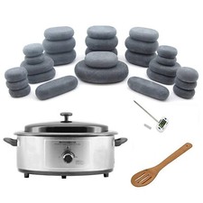 Hot Stone Warmer Zabrina Massage Stones Warmer KIT MASSAGGIO PIETRE CALDE: 27 Basa...