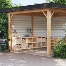 Mobili da Cucina da Esterno 3 pz in Legno Massello di Pino vidaXL