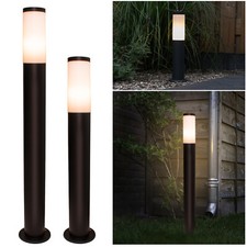 TOKYO Lampione LED attacco E27 acciaio NERO palo tenuta stagna luce esterni 230V