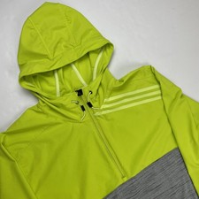 ADIDAS Climalite 1/2 Zip Felpa con Cappuccio Activewear Uomo XL Vapordry Running Light Poly