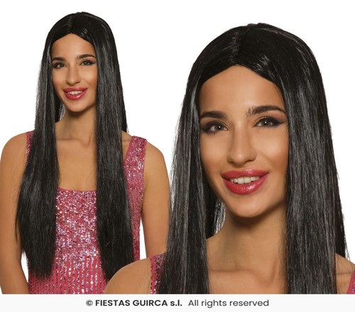Parrucca nera lunga - parrucca,