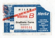 CALCIO BIGLIETTO TICKET  MILAN