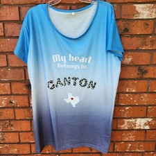 T-shirt taglie forti 4x manica corta novità il mio cuore appartiene al Canton Texas usata in ottime condizioni