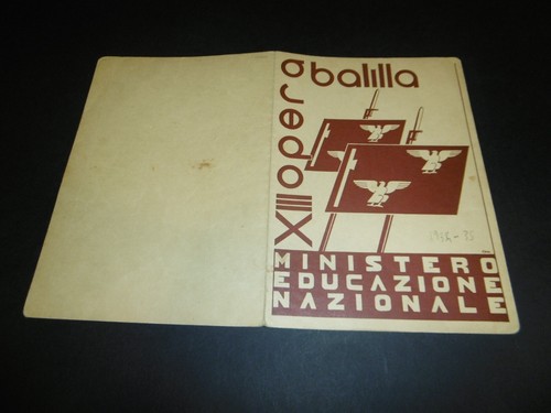 Pagella anni opera balilla - anni,